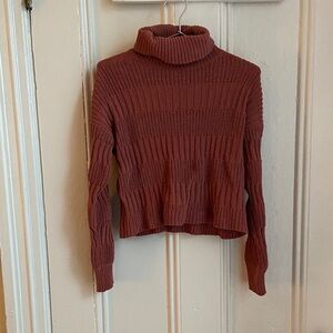 Elegant Cowl Neck Sweater in Rust